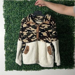 Trendy “Block” Design Fuzzy Sweater.